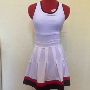 Fila Tennis Dress - White with Black and Red Trim